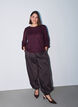Blus med vertikal struktur och glittertr&aring;d, R&ouml;d, Model image number 1