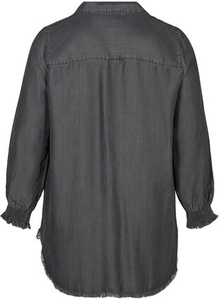 Långärmad skjorta i lyocell, Grey Denim, Packshot image number 1