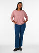 Jerseyblus med 3/4-&auml;rm, Rosa, Model image number 1