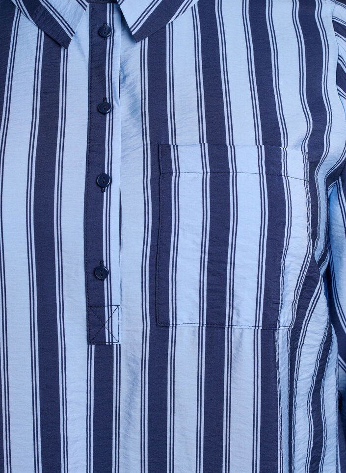 Kort kl&auml;nning med krage och br&ouml;stficka, Bl&aring;, Packshot image number 2