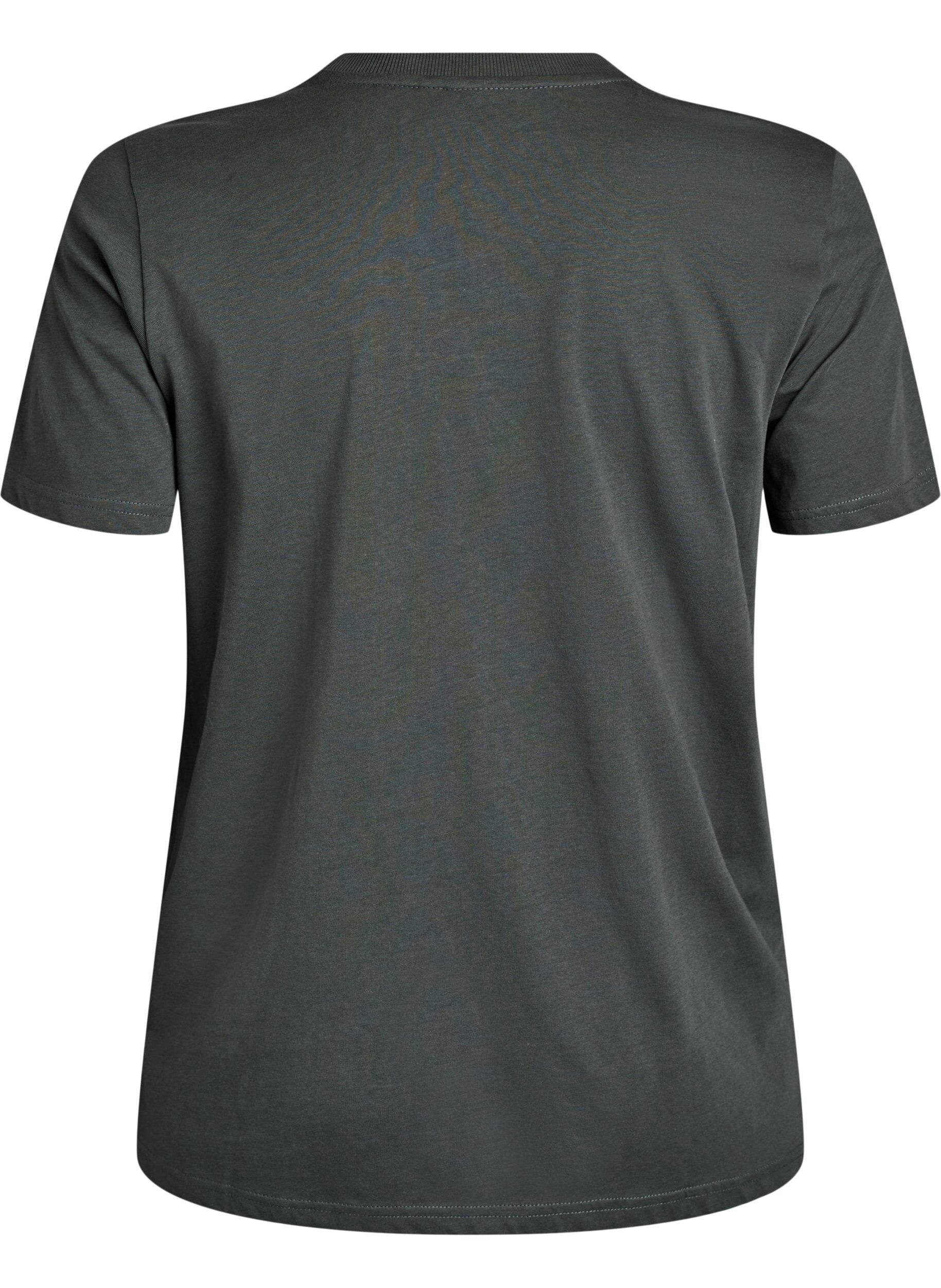 ZizziEnkel t-shirt i bomull med rund halsringning, Gr&ouml;n, Packshot image number 1
