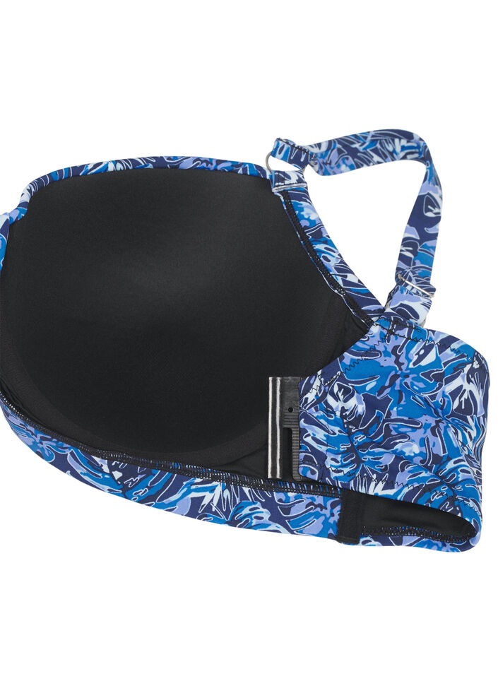 Bikinitopp med bygel och m&ouml;nster, Bl&aring;, Packshot image number 3
