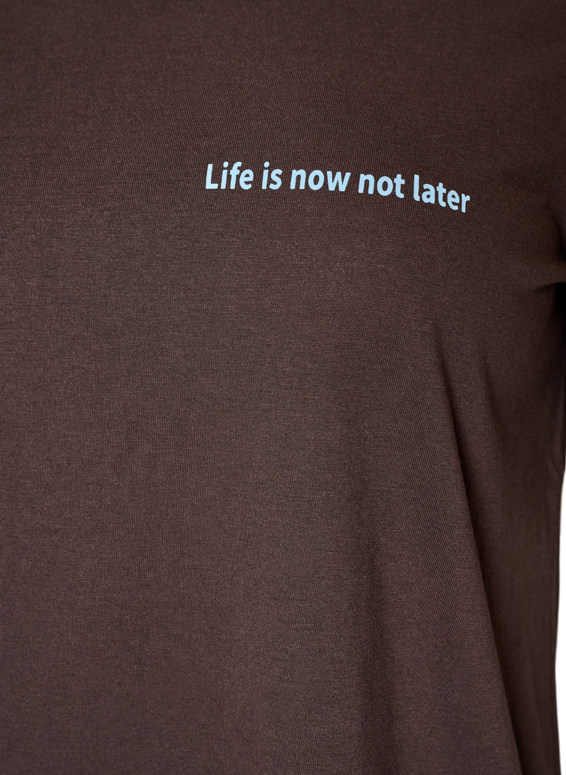 ZizziT-shirt med tryck, Brun, Packshot image number 2
