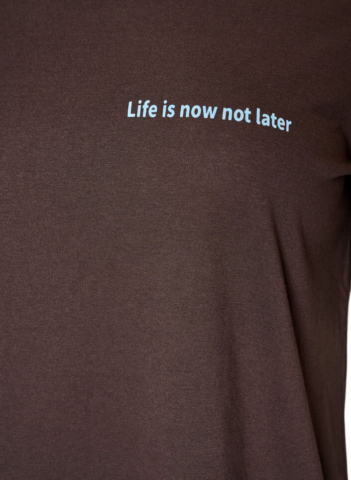 T-shirt med tryck, Brun, Packshot image number 2