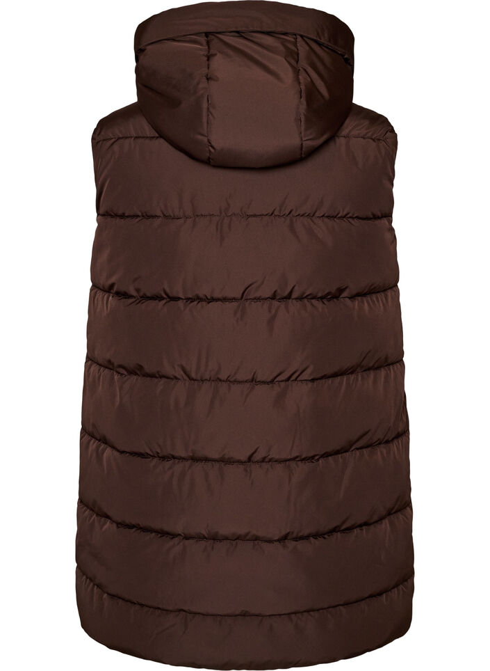 L&aring;ng v&auml;st med huva och fickor, Brun, Packshot image number 1
