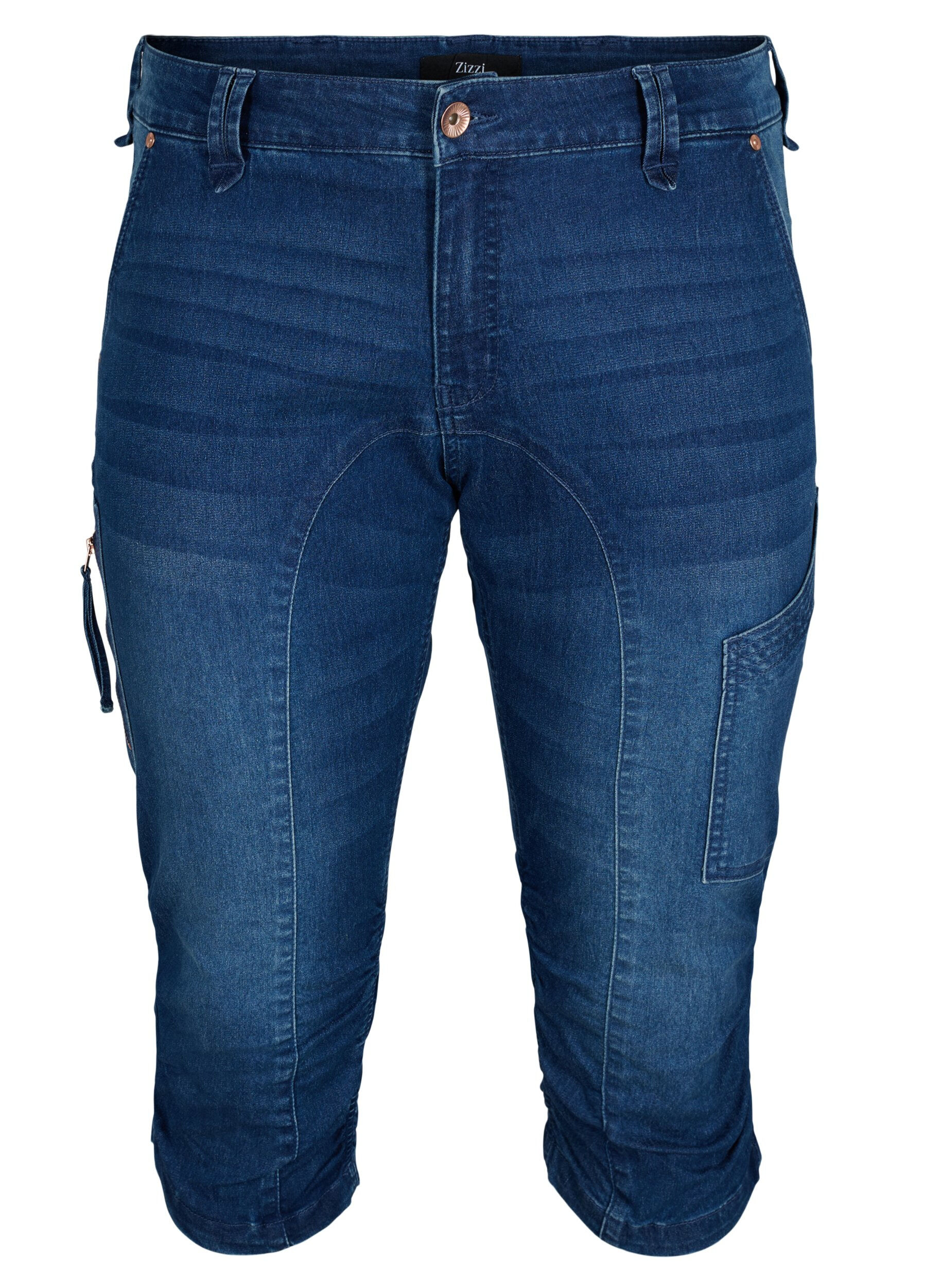 Slim fit capri-jeans med fickor