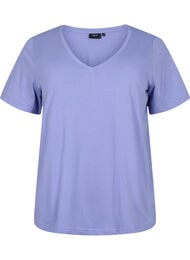 Kortärmad t-shirt med v-hals, Lavender Viloet