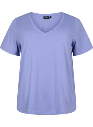 Kortärmad t-shirt med v-hals, Lavender Viloet, Packshot image number 0