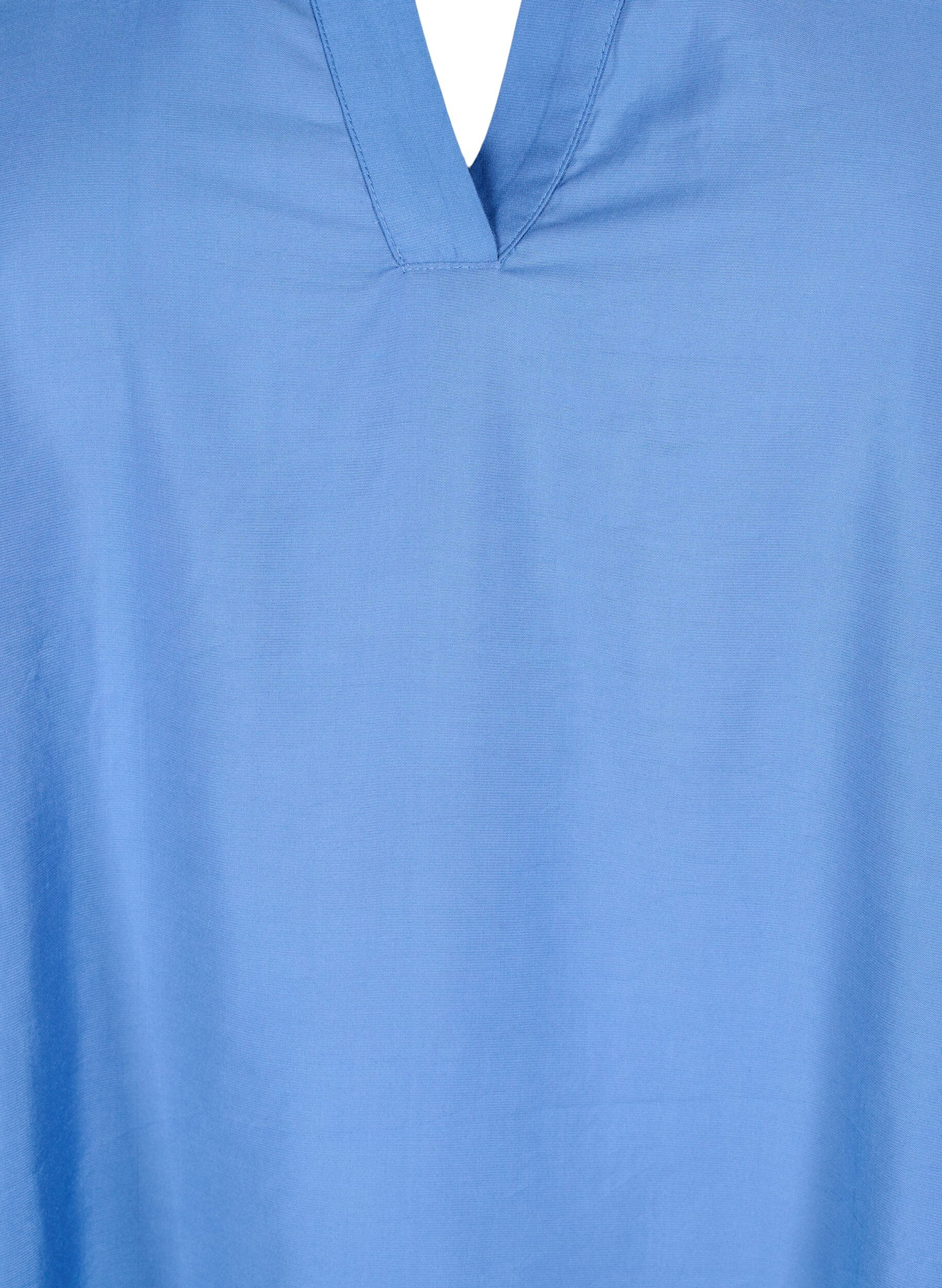 Zizzi Tunika i viskos med v-ringning och krage, Riverside, Packshot image number 2