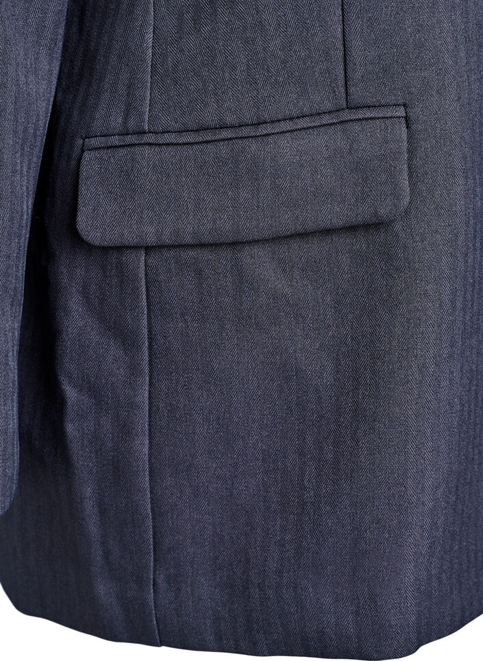 Klassisk blazer med fickor, Gr&aring;, Packshot image number 3