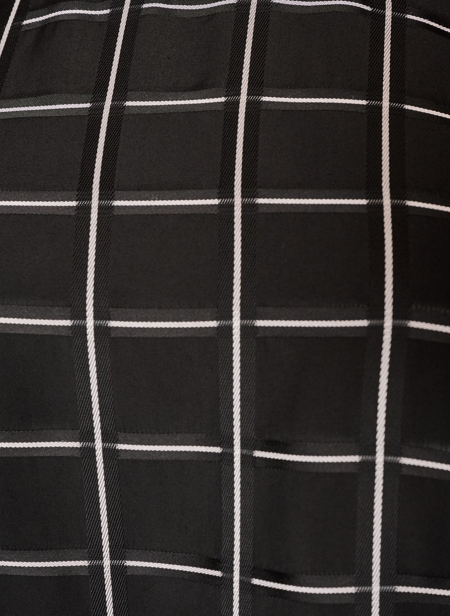 ZizziRutig blus med spetskant och armb&aring;gsl&aring;nga &auml;rmar, Svart, Packshot image number 2