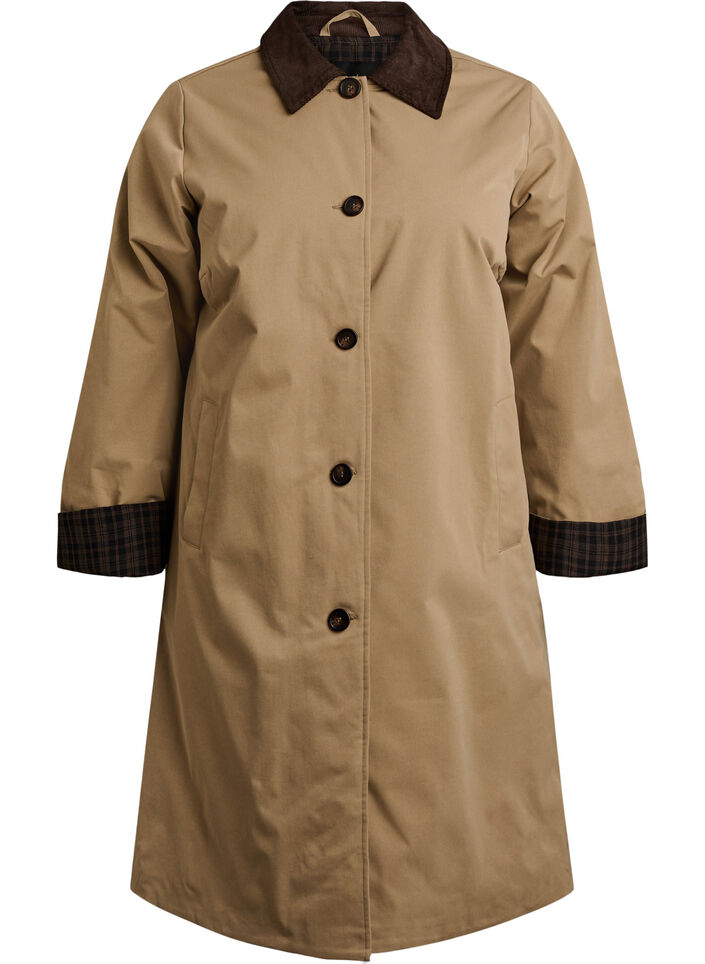 Medell&aring;ng jacka med manchesterkrage, Beige, Packshot
