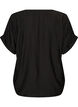 Blus i viskos med knappar och struktur, Svart, Packshot image number 1