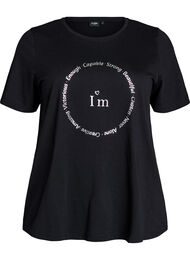 T-shirt med tryck, Svart