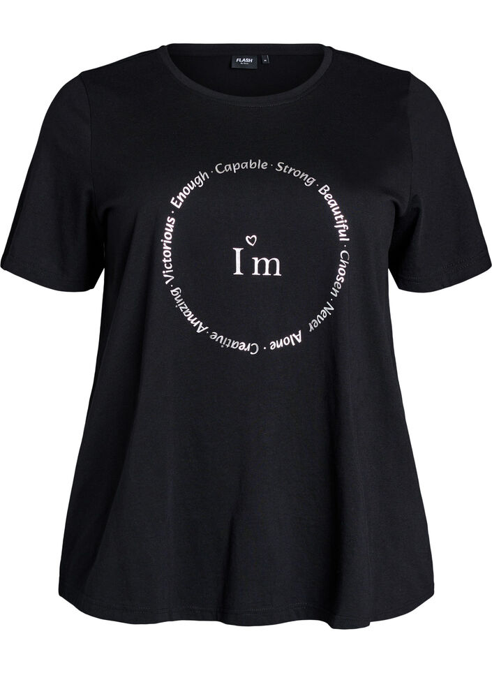 T-shirt med tryck, Svart, Packshot image number 0