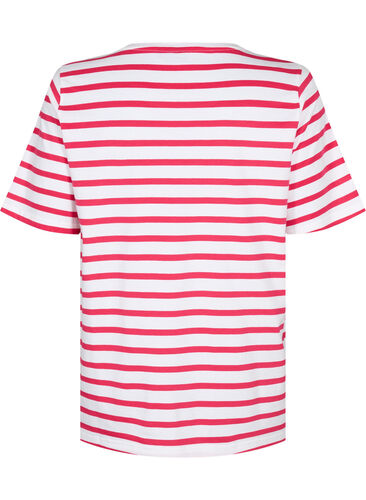 Randig t-shirt i bomull, Bright Rose Stripes, Packshot image number 1