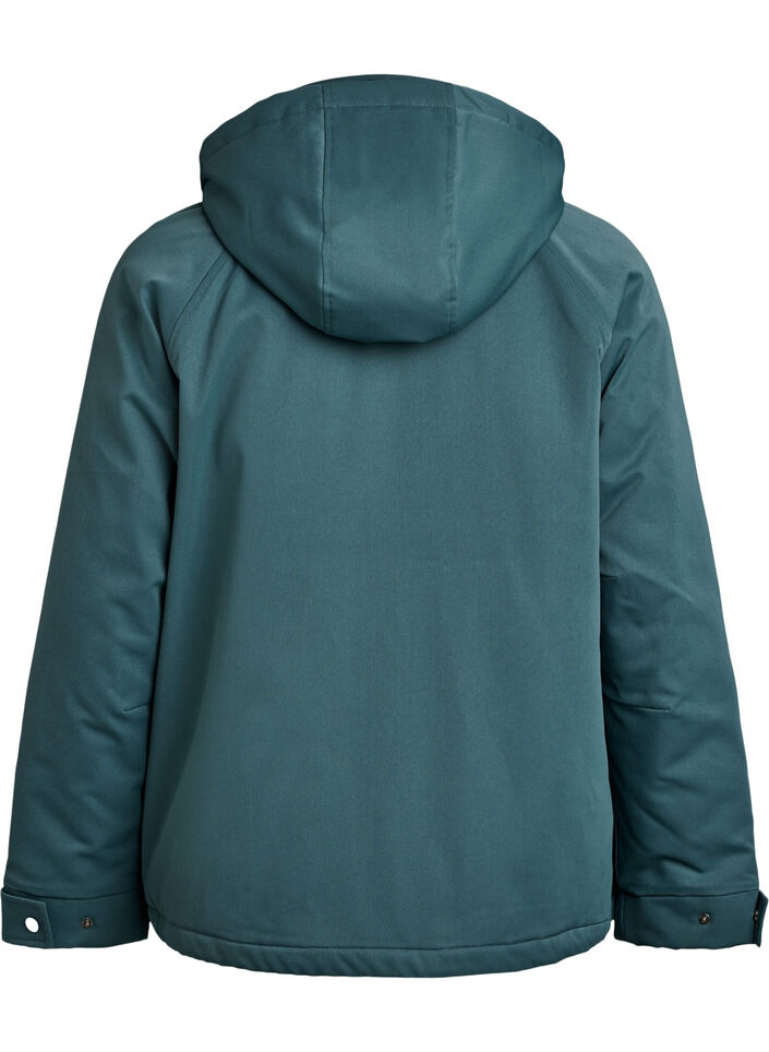 Vadderad parkas med avtagbar huva, Gr&ouml;n, Packshot image number 1