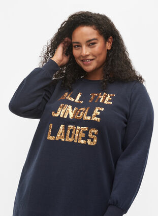 Sweatshirtklänning med julmotiv, Night Sky Jingle, Model image number 2
