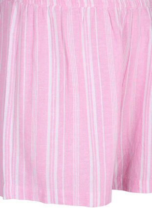 Randiga shorts i linne- och viskosblandning, Rosebloom Wh.Stripe, Packshot image number 2