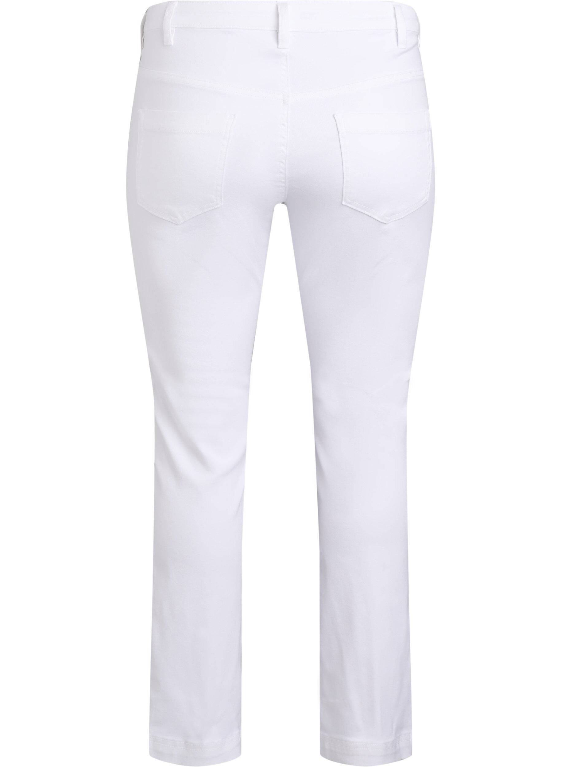 ZizziSlim fit Emily jeans med normalh&ouml;g midja, Vit, Packshot image number 1