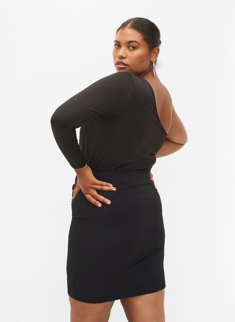 One-shoulder-topp, Black, Model image number 1