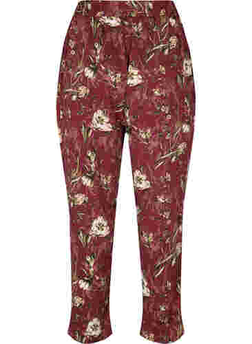 Pyjamasbyxor med blommönster, Cabernet Flower Pr., Packshot image number 1