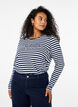 Randig blus med motiv, White w.Navy Stripe, Model image number 0