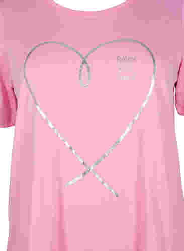 T-shirt från FLASH med tryck, Begonia Pink, Packshot image number 2