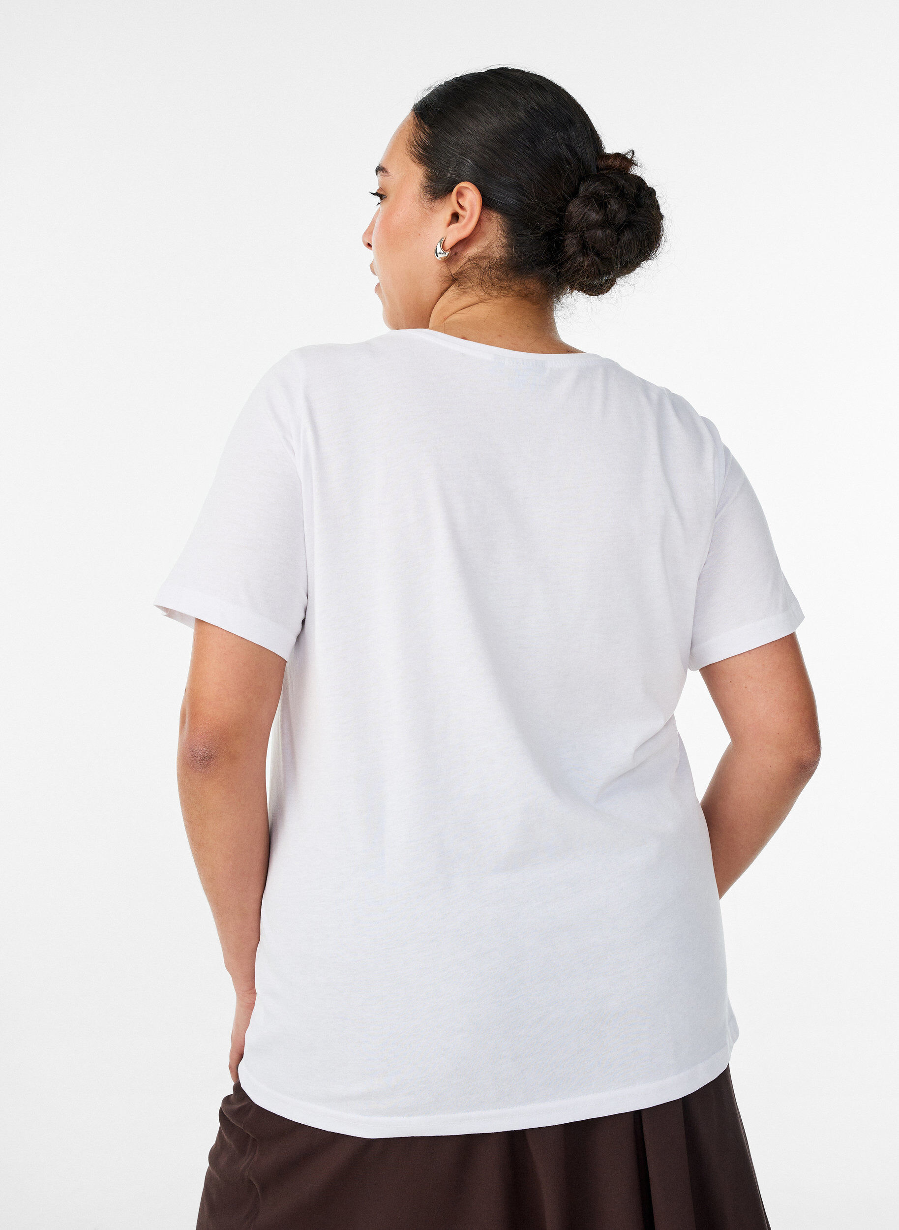 ZizziT-shirt med tryck, Vit, Model image number 2