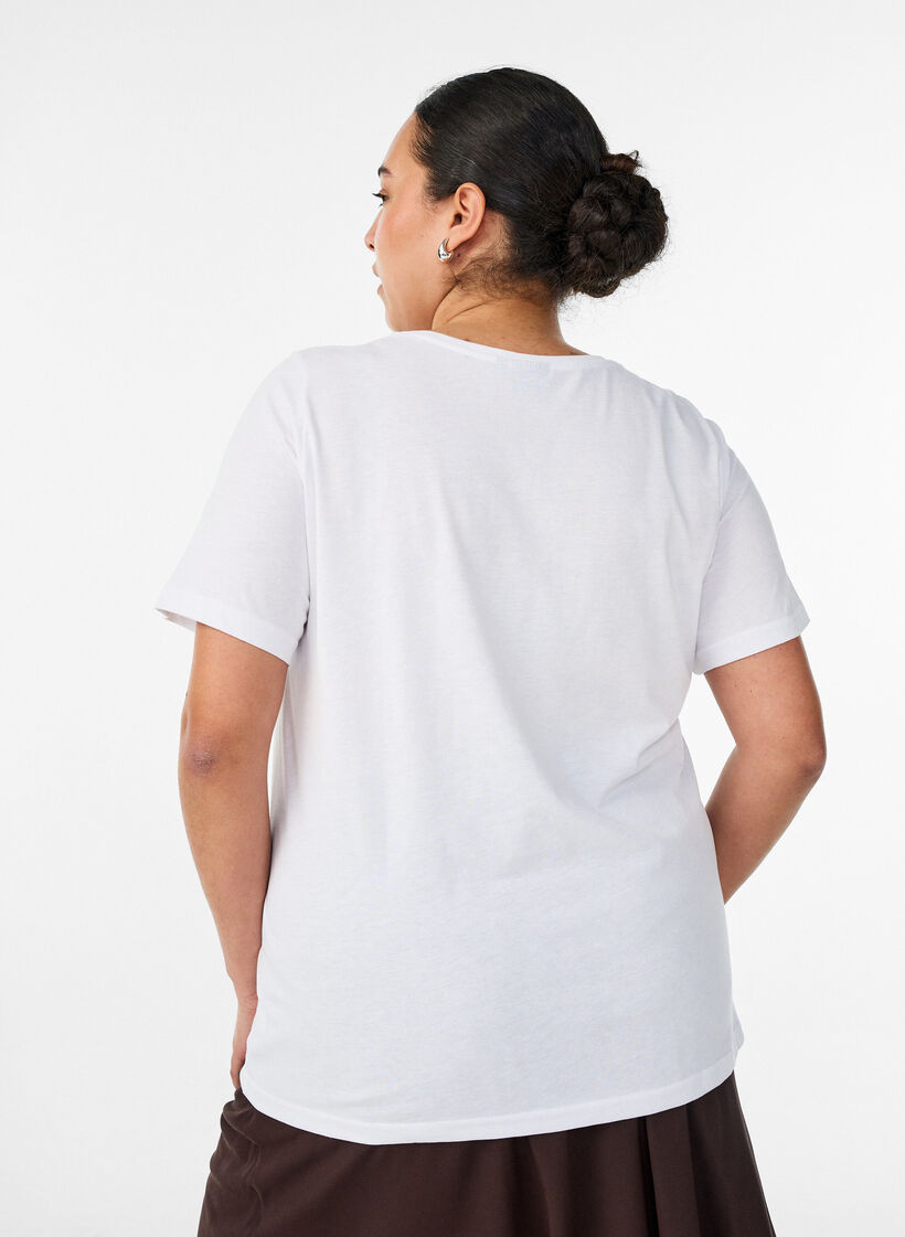 T-shirt med tryck, Vit, Model image number 2