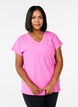 Tr&auml;nings t-shirt med v-ringning och l&ouml;s passform, Rosa, Model image number 0