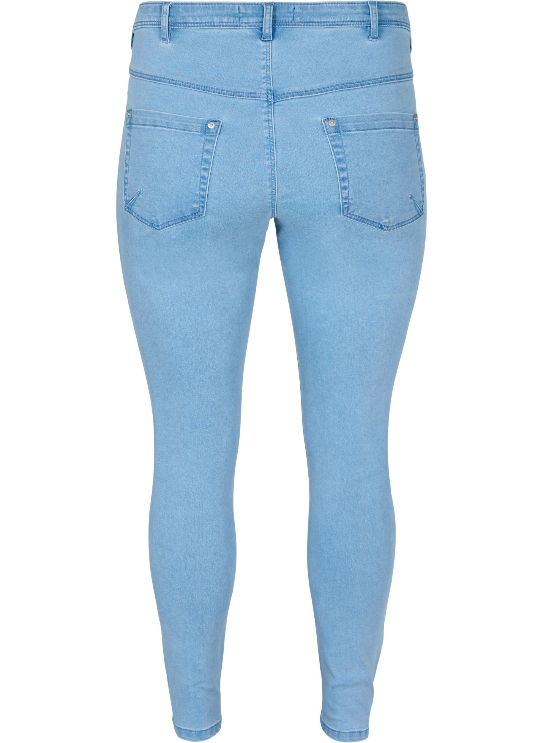 Zizzi Cropped Amy jeans med blixtl&aring;s, Bl&aring;, Packshot image number 1