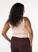 Solid f&auml;rg bas topp i bomull, Beige, Model image number 2