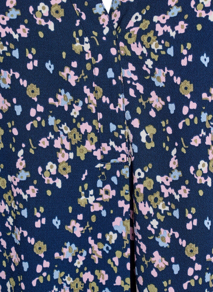 Kortärmad blus med v-ringning, Rosa, Packshot image number 2