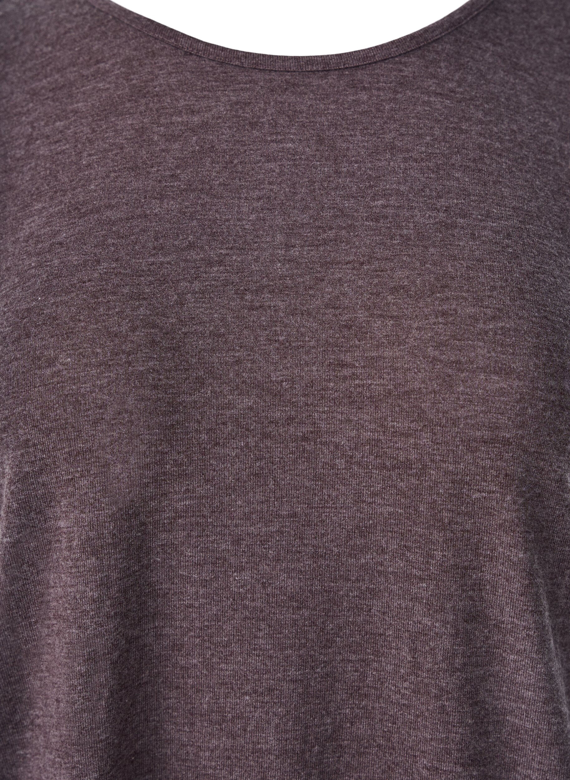 ZizziJerseyblus med 3/4-&auml;rm, Brun, Packshot image number 2