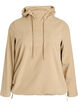 Huvtr&ouml;ja i fleece med h&ouml;g hals och broderad text, Beige, Packshot image number 0