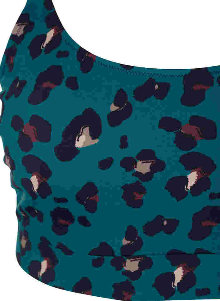 Bikinitopp med justerbara axelband, Teal Leopard, Packshot image number 2