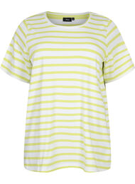 Randig T-shirt i ekologisk bomull, Wild Lime Stripes