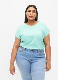 Kortärmad t-shirt i bomullsmix, Cabbage, Model