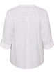 Blus i bomullsmuslin med broderie anglaise, Vit, Packshot image number 1