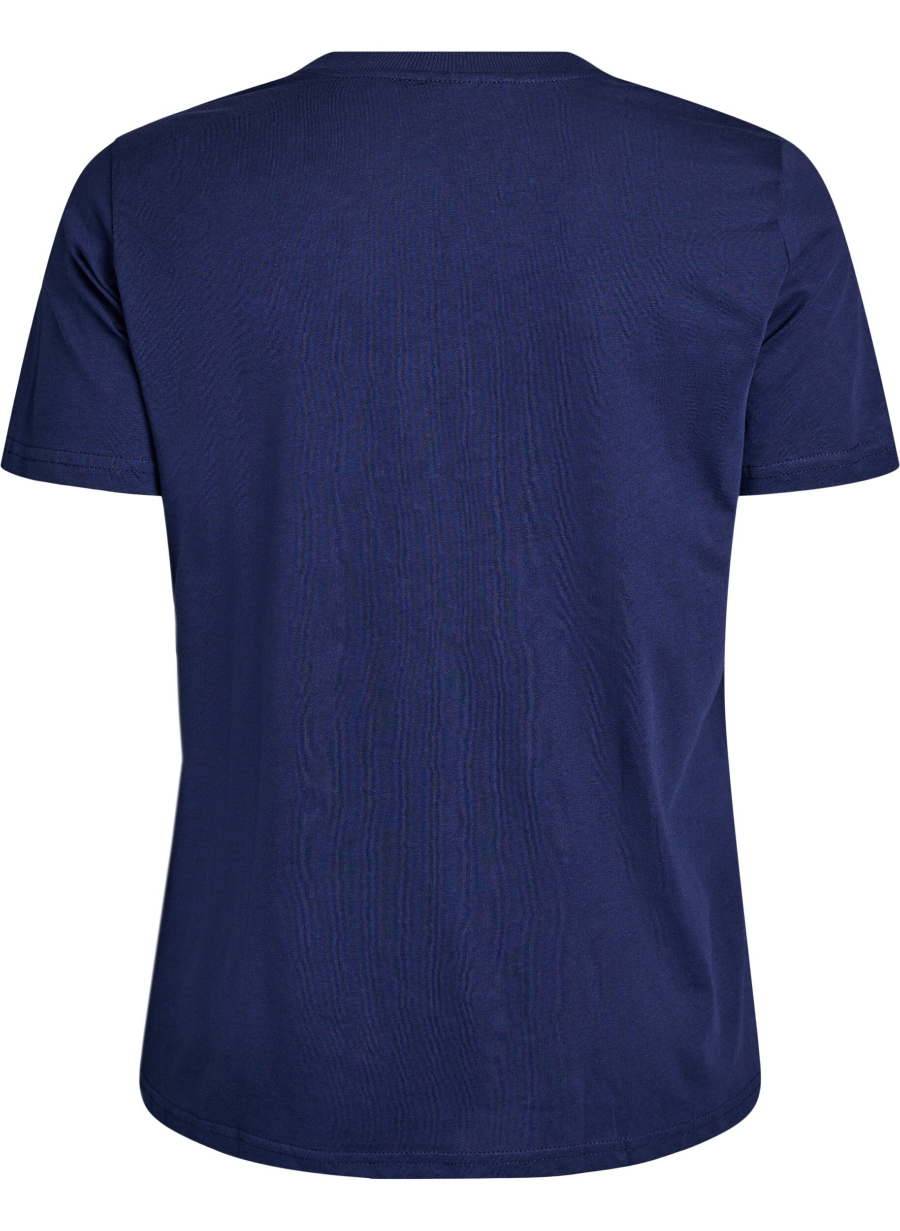 ZizziEnkel t-shirt i bomull med rund halsringning, Bl&aring;, Packshot image number 1