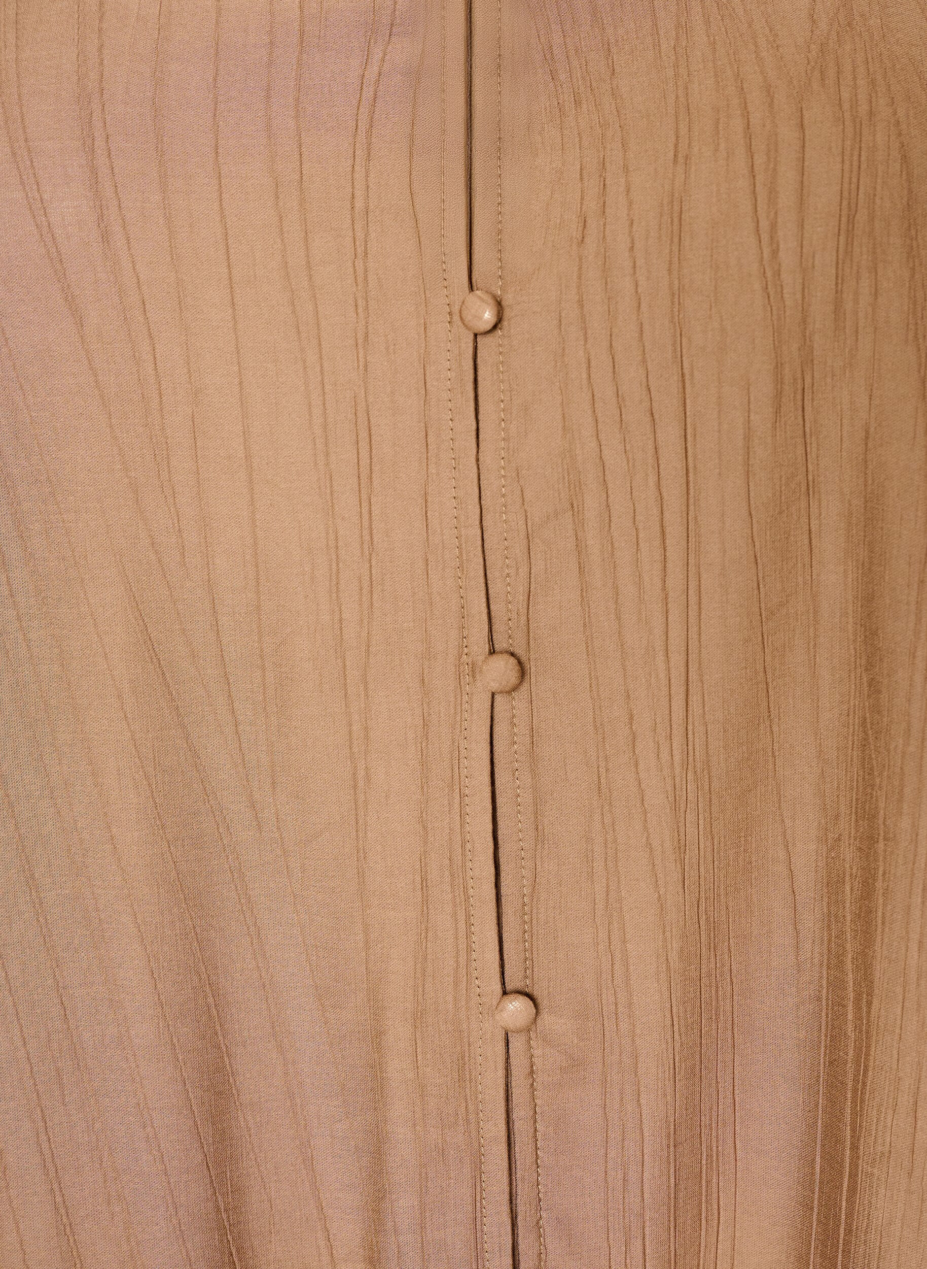 ZizziL&ouml;s tunika med krinklad textur och volangkant, Brun, Packshot image number 2