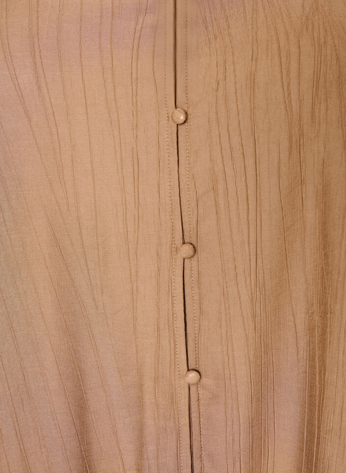 L&ouml;s tunika med krinklad textur och volangkant, Brun, Packshot image number 2