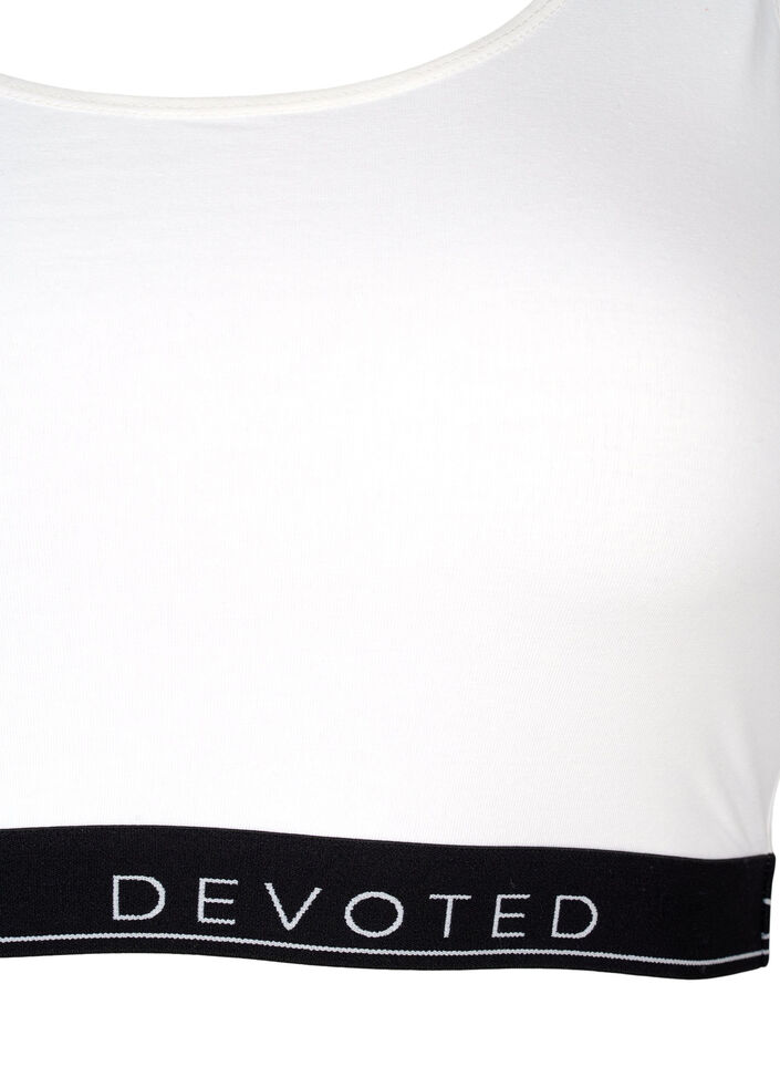 Bomulls-bh med justerbara band, Vit, Packshot image number 2