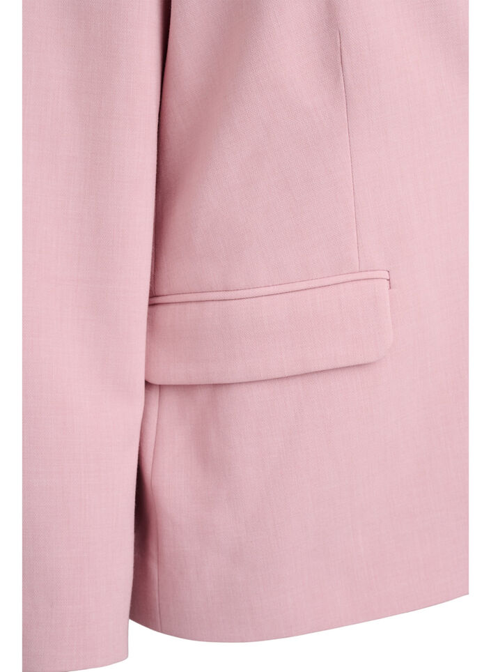 Klassisk blazer med enkelkn&auml;ppning och fickor, Rosa, Packshot image number 3