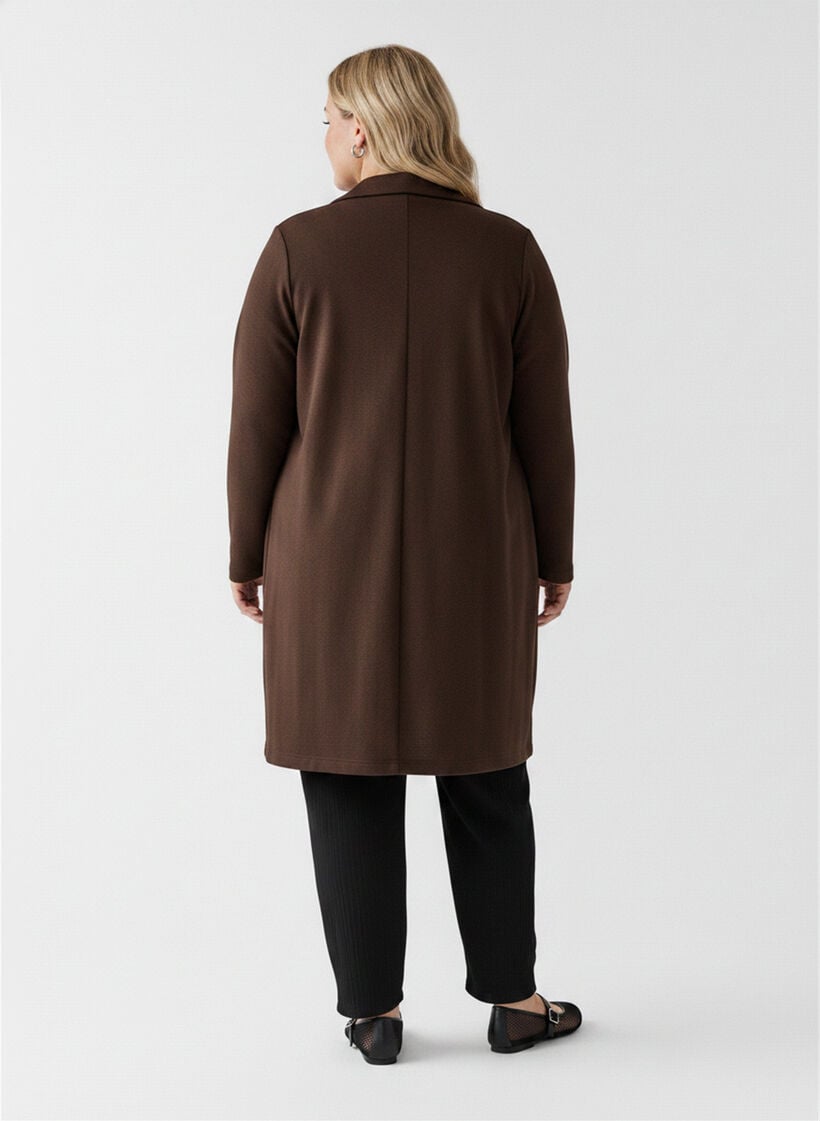 L&aring;ng kavaj med fickor, Brun, Model image number 2