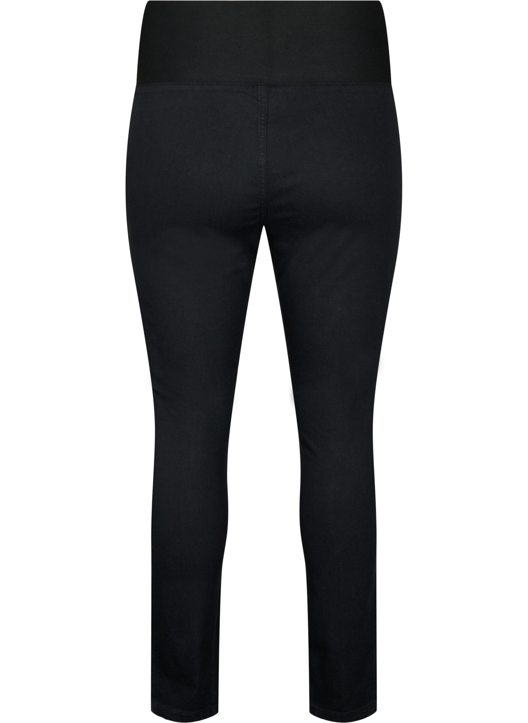 Zizzi FLASH &ndash; jeggings med bred res&aring;r i midjan, Svart, Packshot image number 1