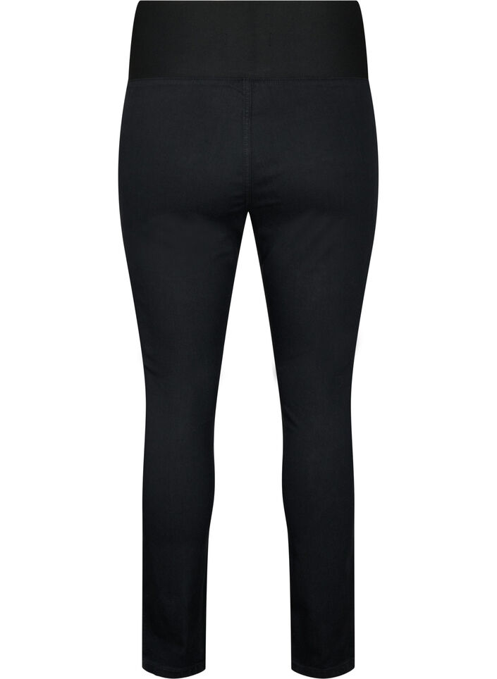 FLASH – jeggings med bred resår i midjan, Svart, Packshot image number 1