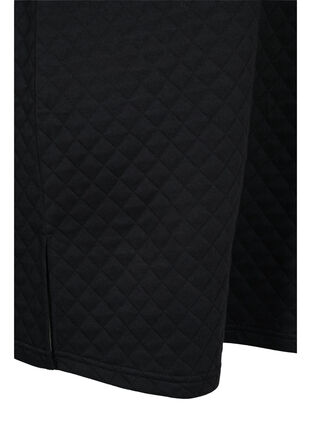 Klänning med struktur och 3/4-ärmar, Black, Packshot image number 3