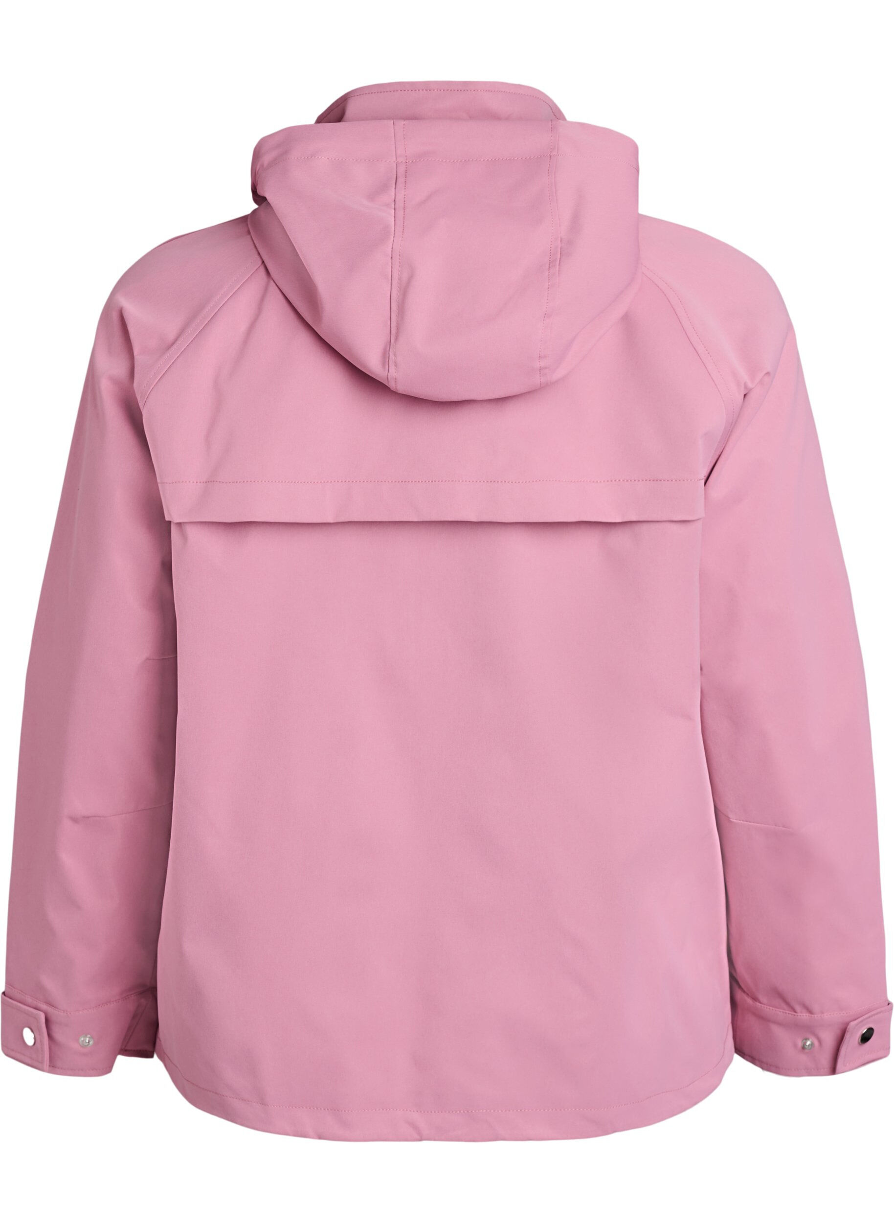 ZizziKort v&aring;rjacka med avtagbar huva, Rosa, Packshot image number 1